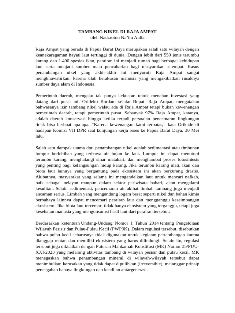 Final Raja Ampat Riskel | PDF