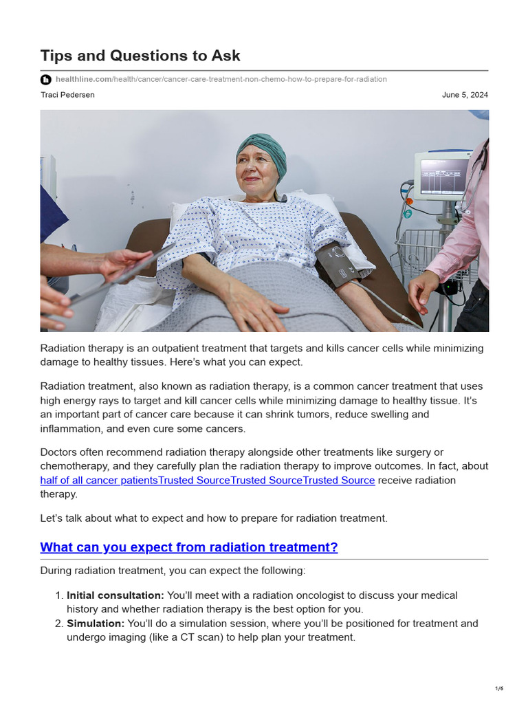 Preparing for Radiation Therapy: Key Tips | PDF | Radiation Therapy ...