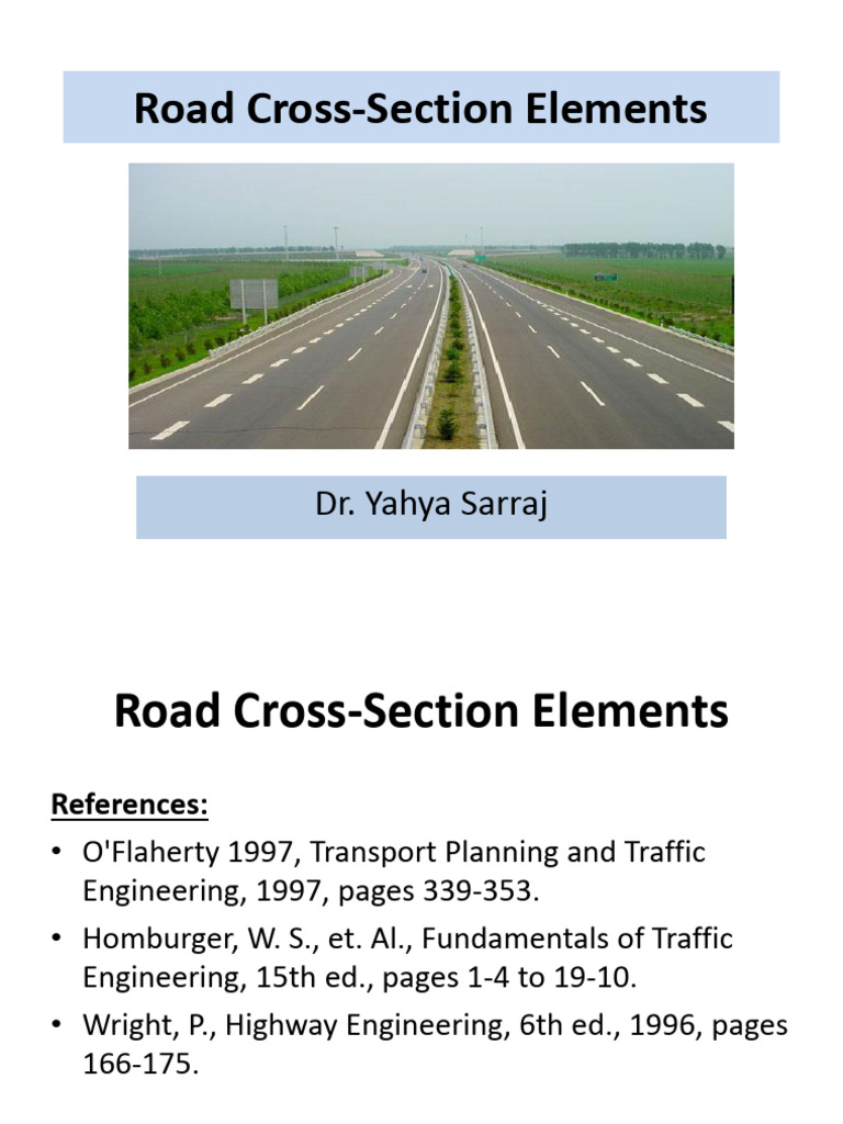 Road Cross-Section Design Elements | PDF | Road | Lane