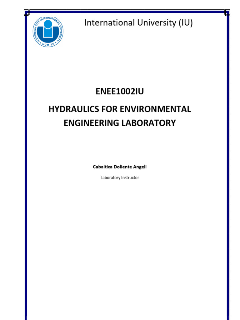 ENEE1002IU Laboratory Manual | PDF | Laminar Flow | Reynolds Number