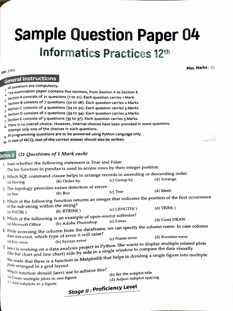 IP Sample Paper 2 | PDF