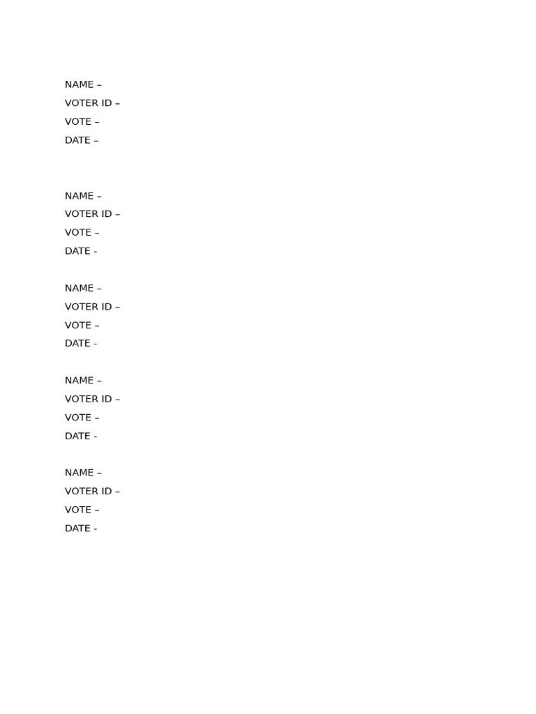 Election Voting Paper | PDF