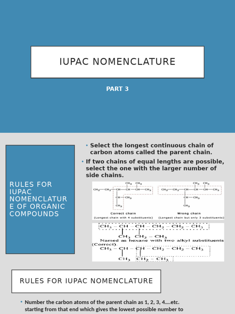 IUPAC Nomenclature Rules for Organics | PDF | Alkene | Organic Compounds