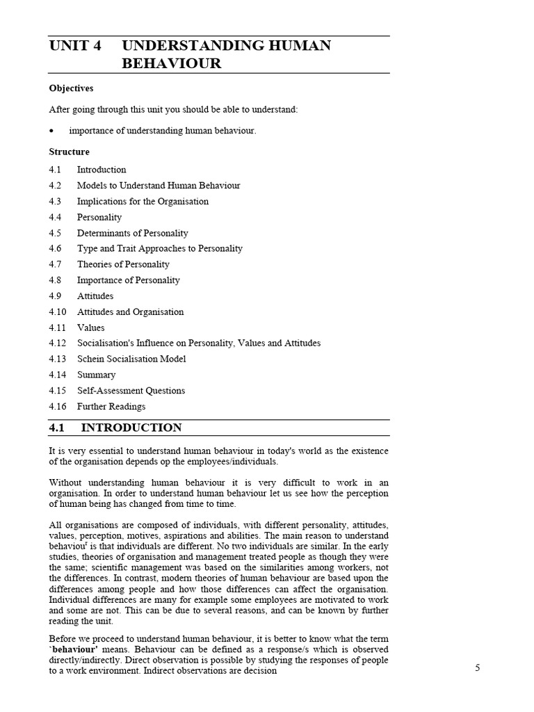 Understanding Human Behavior in Organizations | PDF | Extraversion And ...