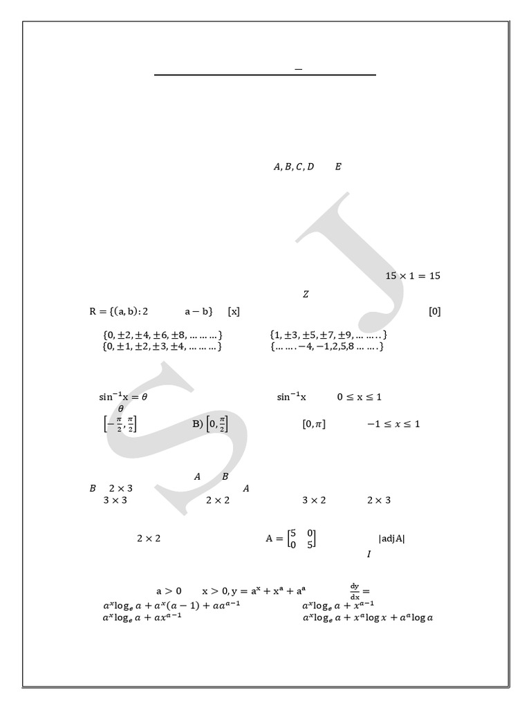 II PU Mathematics Model Paper 2025-26 | PDF | Area | Vector Space