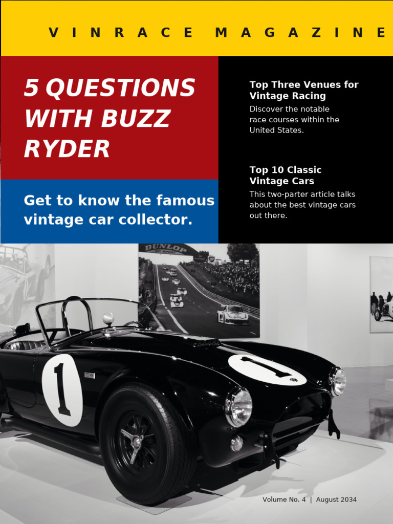 Vintage Race Car Magazine Template | PDF | Sports Car Racing | Motor ...