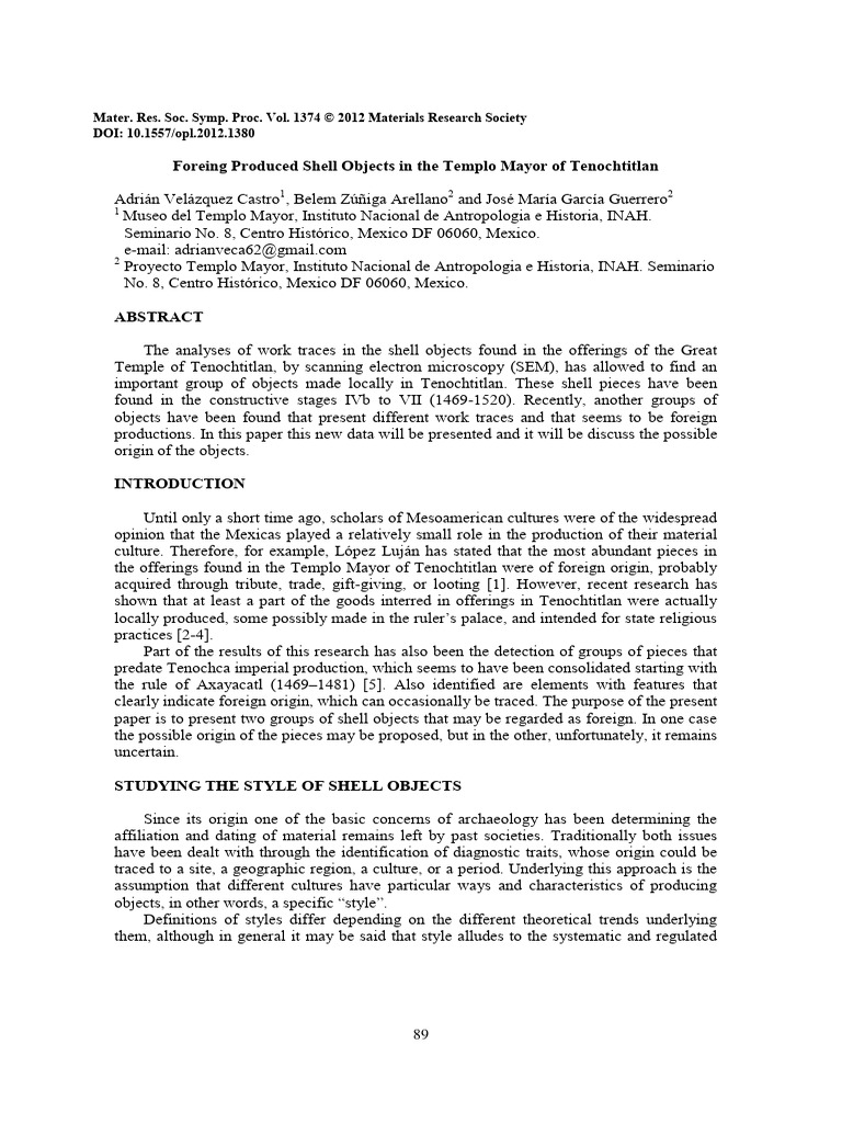 Foreing Produced Shell Objects in The Temple Major | PDF | Scanning ...