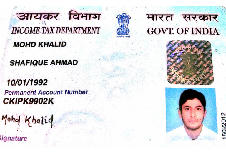 Khalid Pan Card | PDF