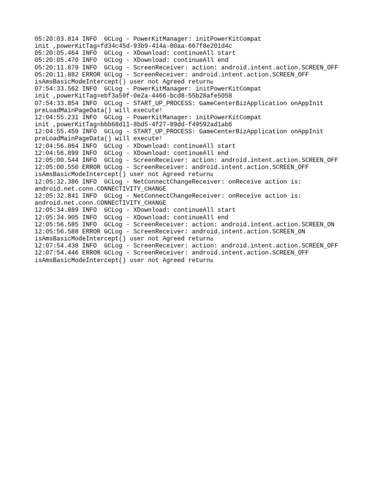 Android Screen Receiver Log Errors | PDF