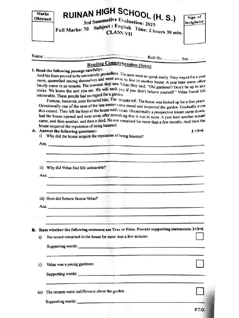 Class - Vii | PDF