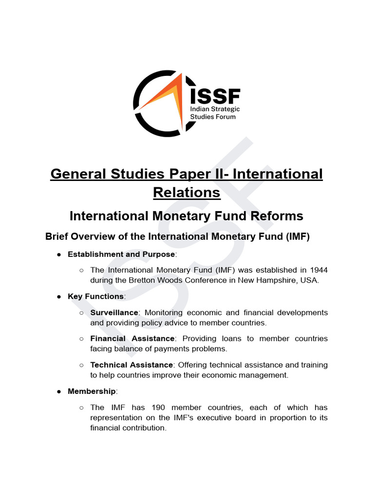 IMF Reforms and Global Economic Impact | PDF | International Monetary ...