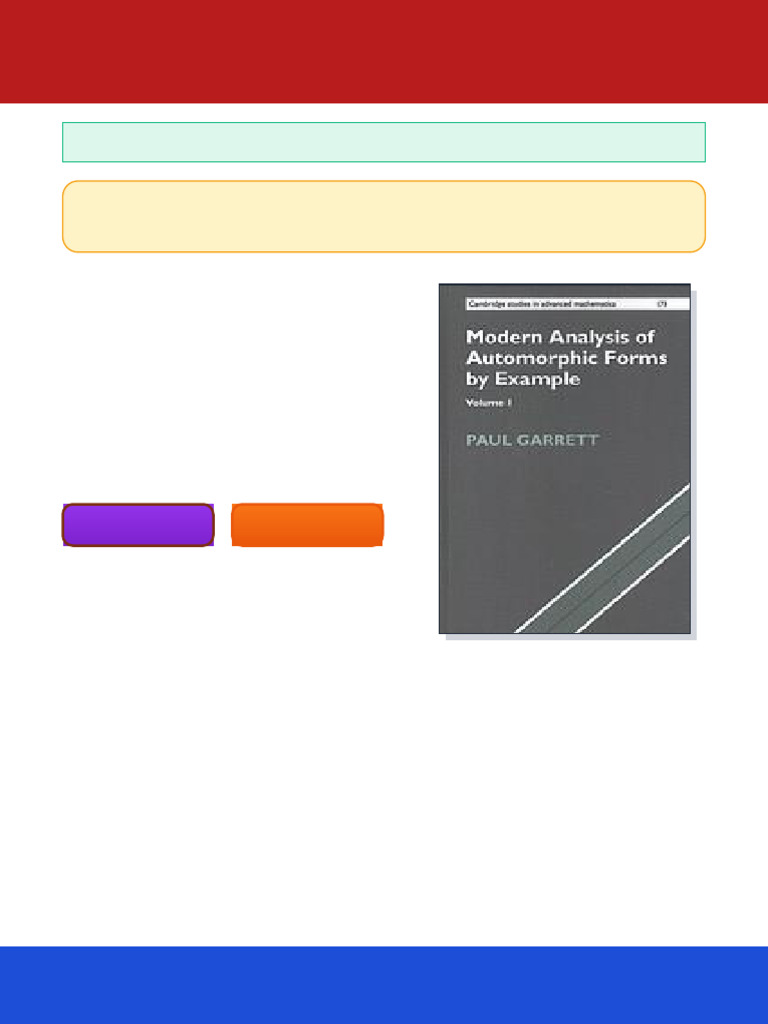 Modern analysis of automorphic forms by example vol 1 2 1st Edition ...