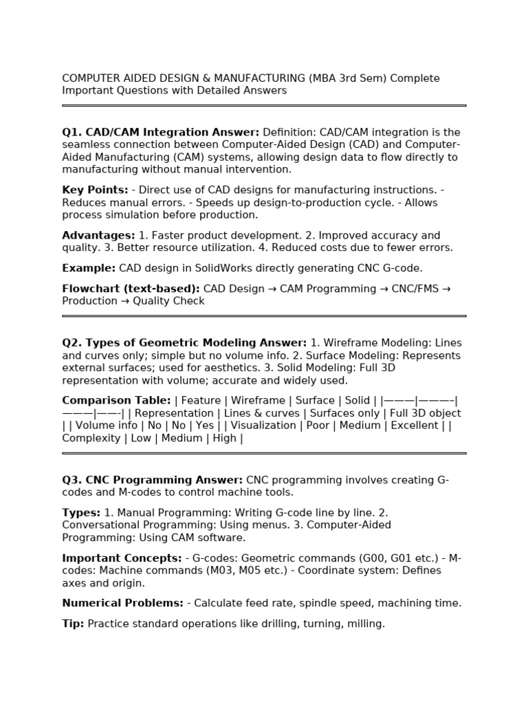 CAD/CAM Integration & CNC Programming Guide | PDF | Computer Aided ...