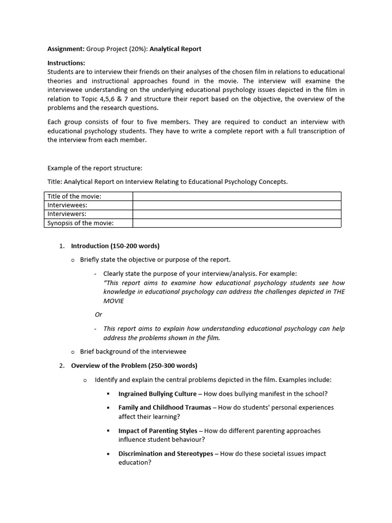 Detailed Instruction for Final Assessment | PDF | Educational ...