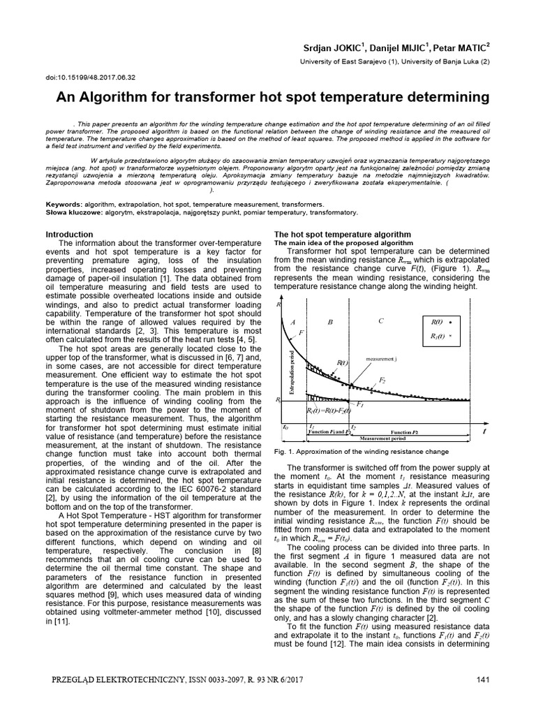 Transformer Hot Spot Temperature Algorithm | PDF | Transformer ...