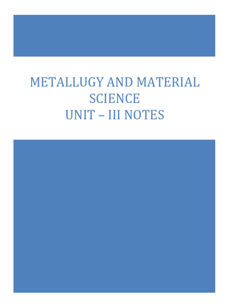 ME NOTES - UNIT 3 | PDF | Steel | Stainless Steel