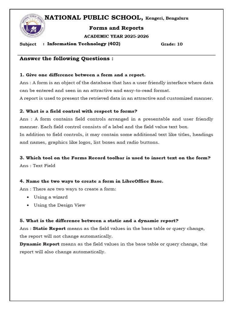 Chap 5 Forms and Reports | PDF