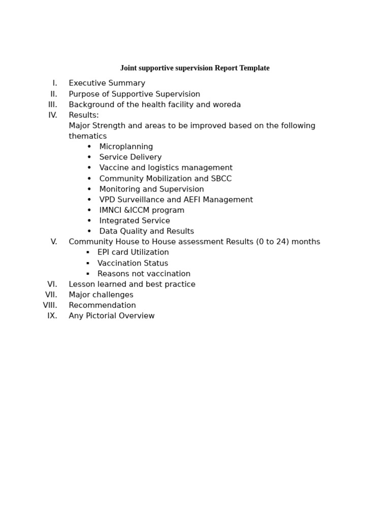 Joint Supportive Suppervision Report Tamplate | PDF