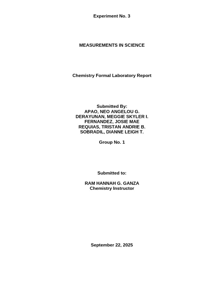 Experiment 3 Measurements in Science | PDF | Volume | Density