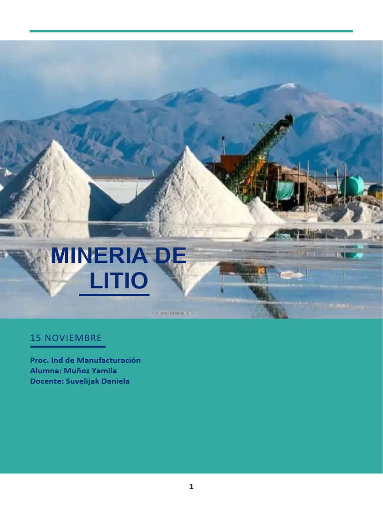 Informe de MINERIA DE LITIO | PDF | Minería | Batería de iones de litio