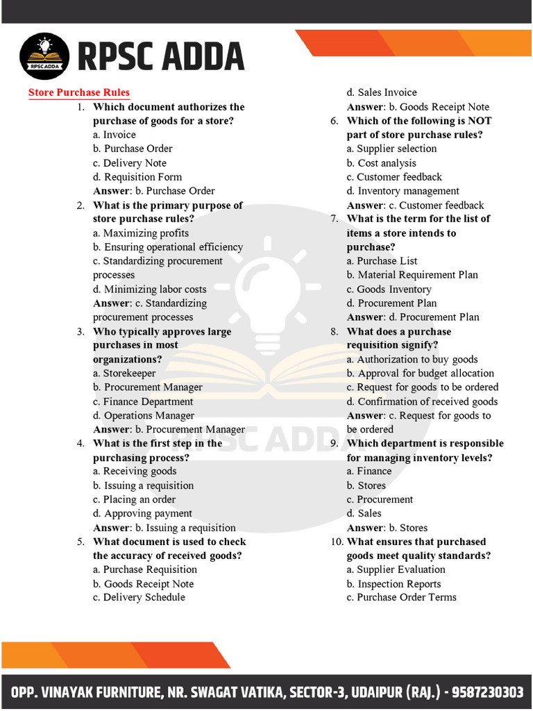Store Purchase Rules and Procedures | PDF | Procurement | Inventory