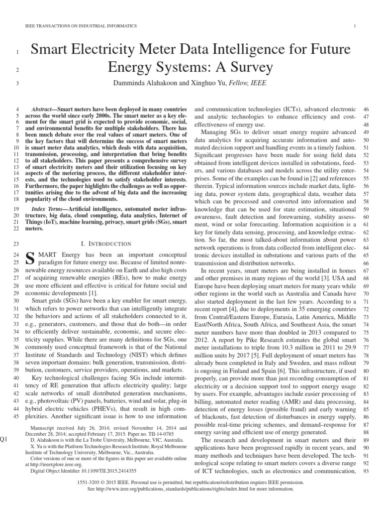 Smart Meter Data Analytics Survey | PDF | Smart Grid