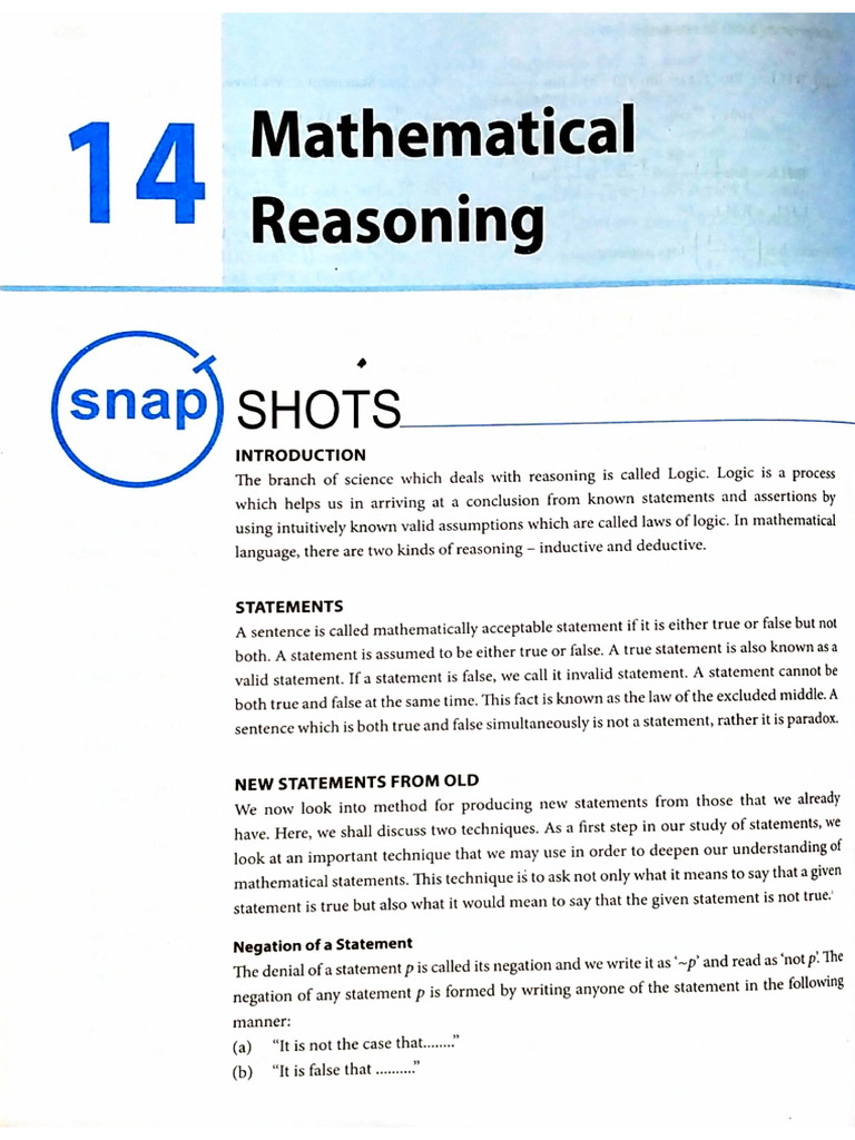 Mathematical Reasoning Notes 1 | PDF