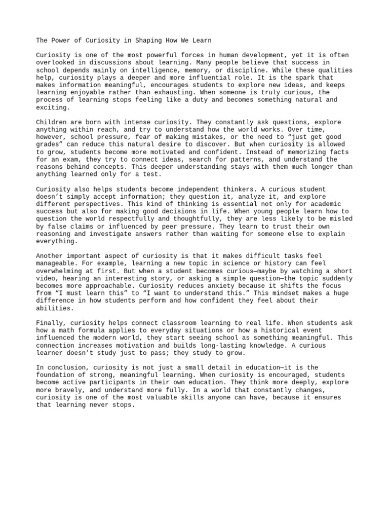 Learn | PDF | Curiosity | Learning