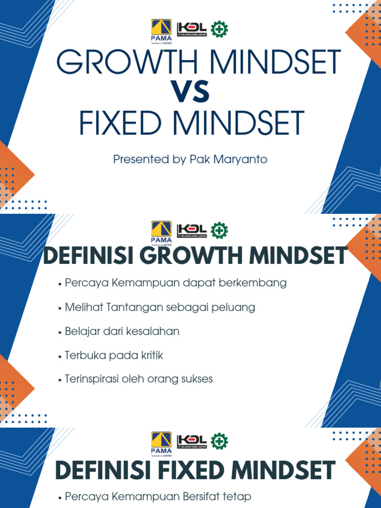 Perbandingan Growth vs Fixed Mindset | PDF