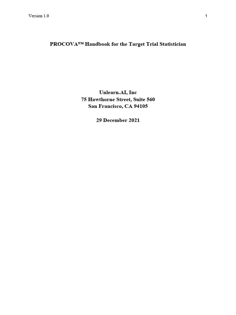 PROCOVA™ Guide for Trial Statisticians | PDF | Statistics | Analysis Of ...