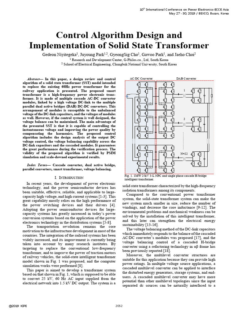 Solid State Transformer Control Algorithm | PDF | Power Electronics ...