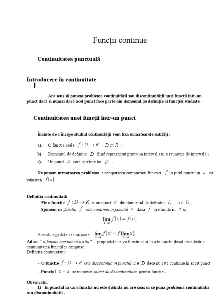 Functii Continue