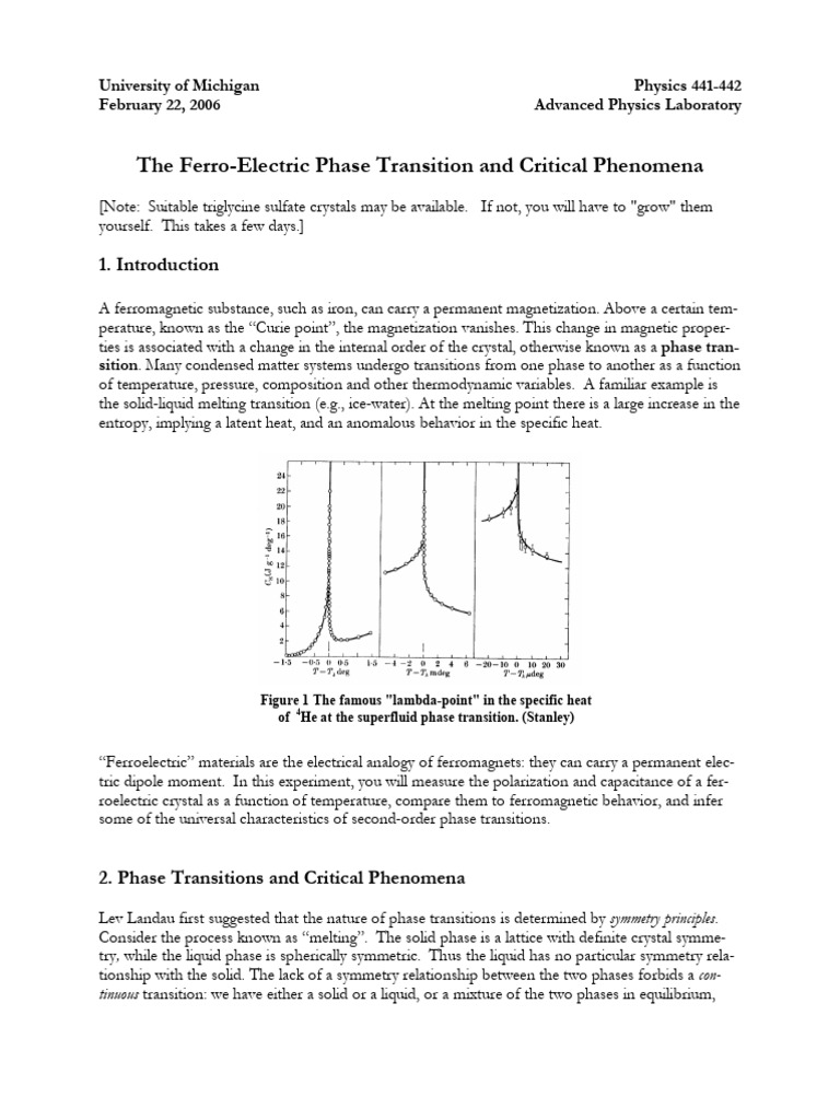 Ferro-Electric Phase Transition Study | PDF | Ferromagnetism | Dielectric