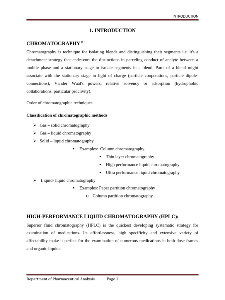 Introduction | PDF | High Performance Liquid Chromatography ...