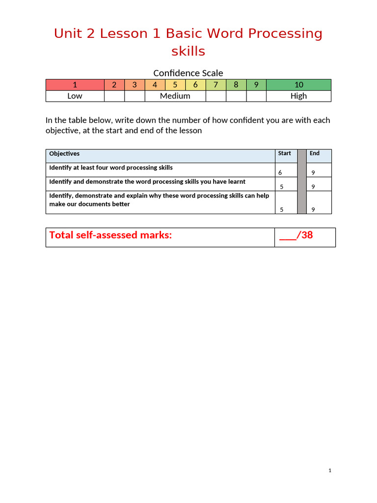 Basic Word Processing Skills Stud Pdf Text Software