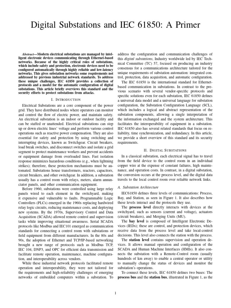 IEC 61850 for Digital Substations | PDF | Computer Network | Computing