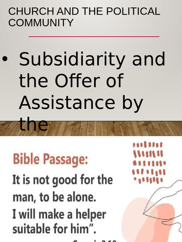 Subsidiarity and The Offer of Assistance by The Government G12 L3 | PDF
