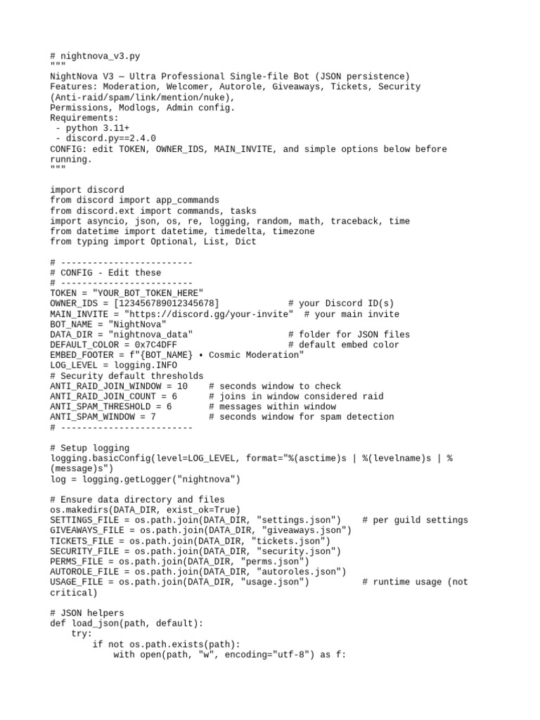 Nightnovabot.py | PDF | Computing | Software