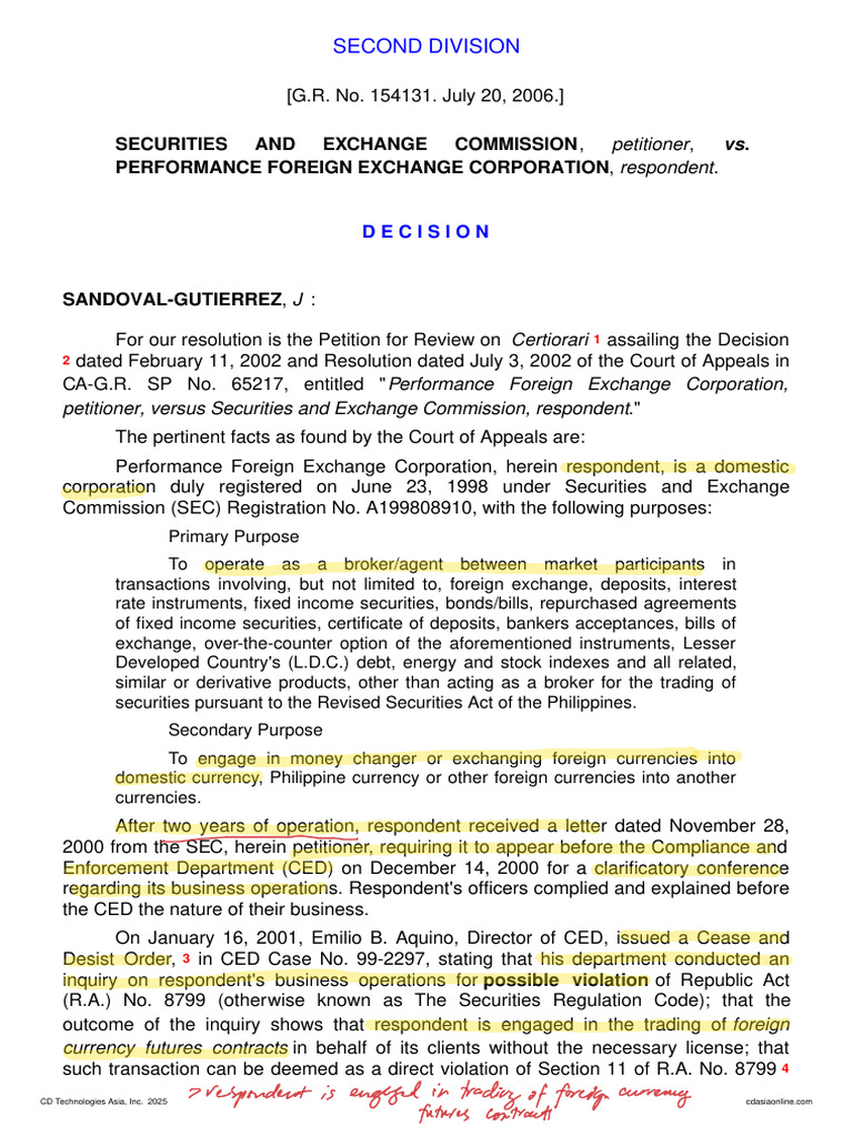 SEC vs. Performance Foreign Exchange Case | PDF | Securities (Finance ...