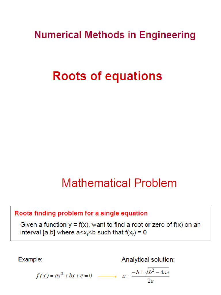 Roots of Equation | PDF