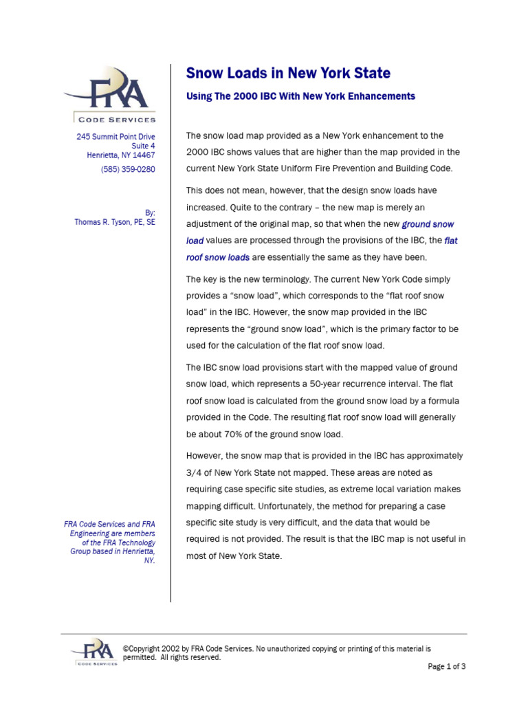 New York Snow Load Guidelines 2000 IBC | PDF | Snow