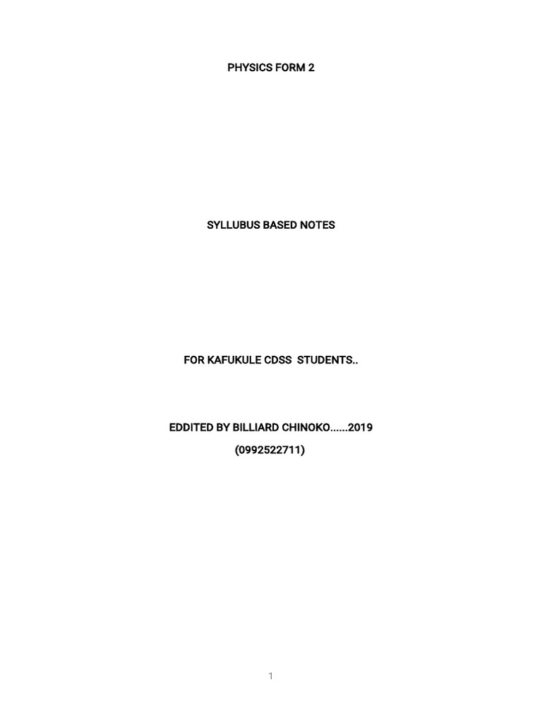 Physics Form 2 (1) | PDF