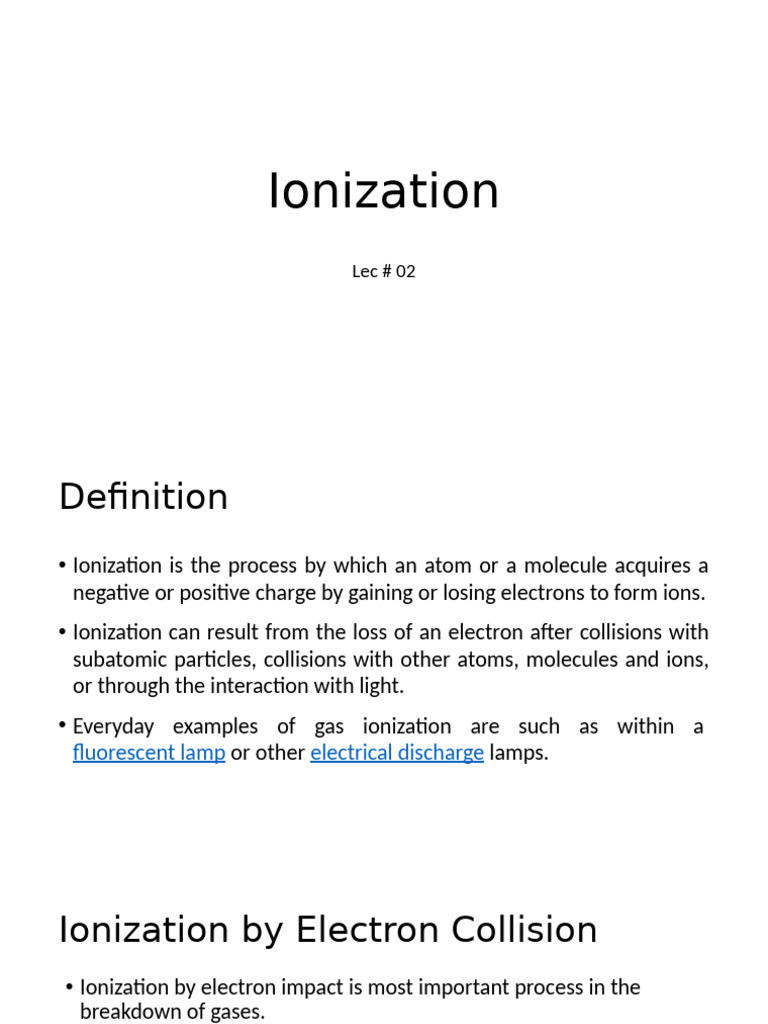 Understanding Ionization Processes | PDF | Ionization | Electron