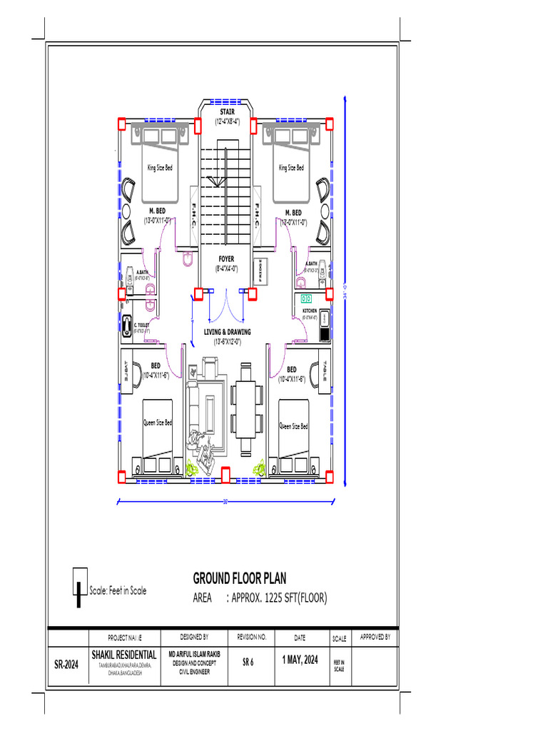 Ground Floor Plan for Residential Project | PDF