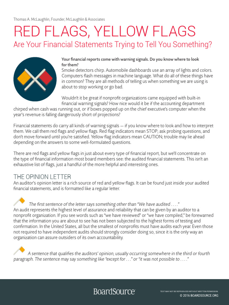 Financial-Statement-Flags | PDF | Audit | Balance Sheet