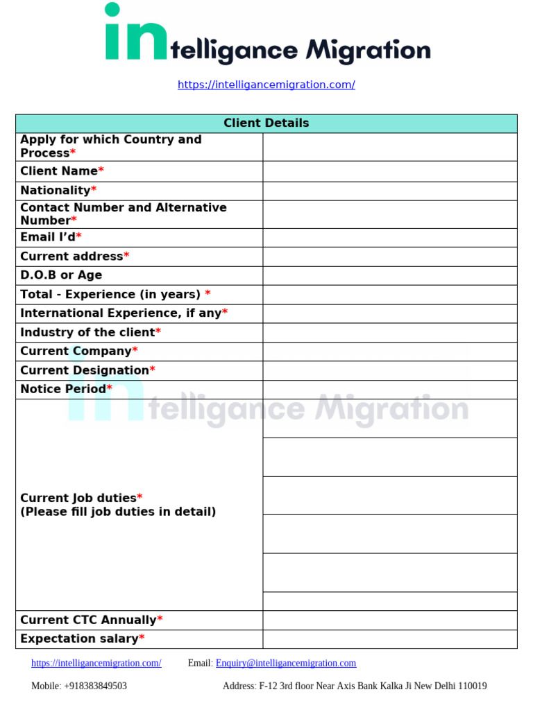 EVALUATION FORM Intelligance Migration Updated | PDF