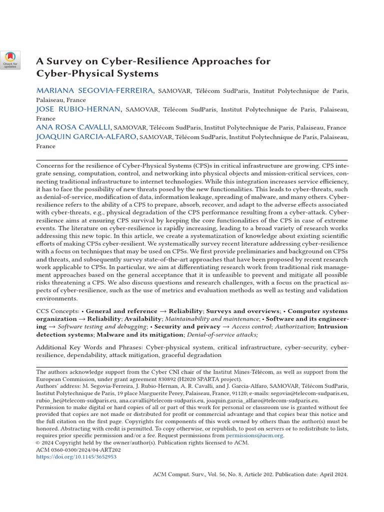 Cyber-Resilience in Cyber-Physical Systems | PDF | Kalman Filter ...