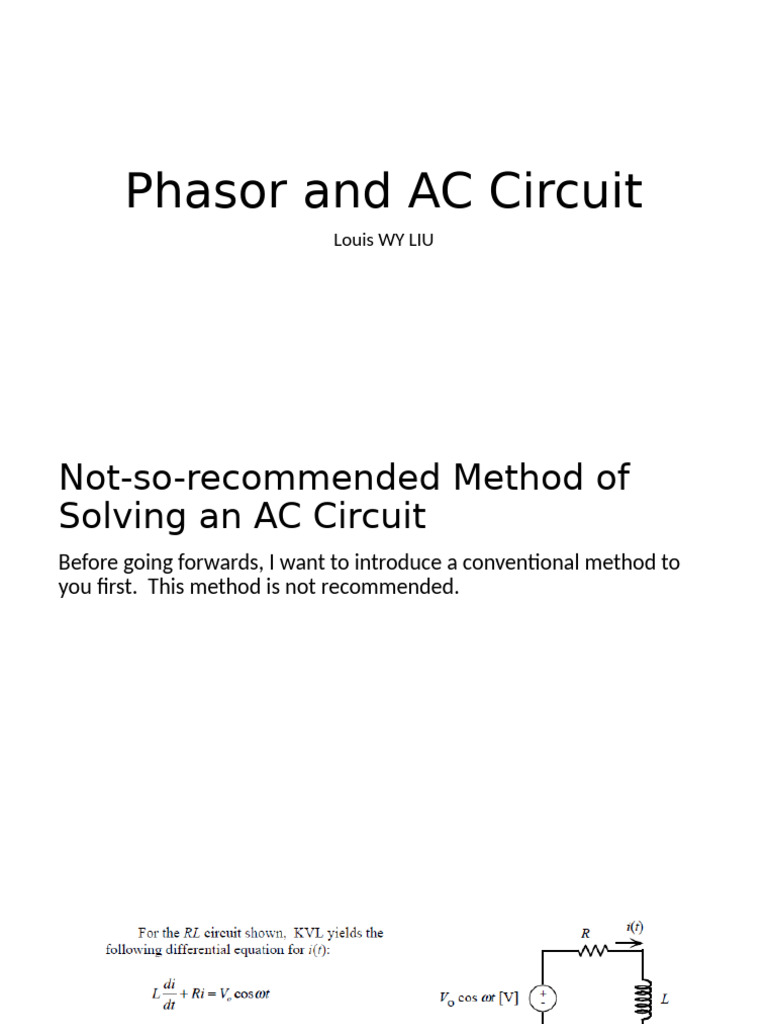 Chapter 4b 1 Phasor and AC Circuits Revised 1 | PDF