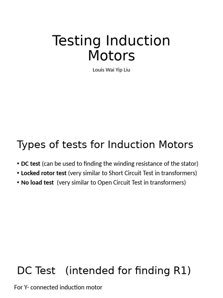 Induction Motor Testing Methods and Analysis | PDF