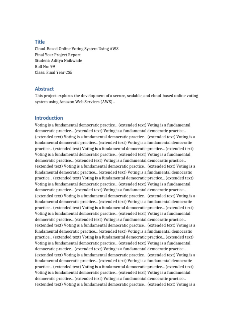 Cloud Voting System Report | PDF | Cloud Computing | Computing